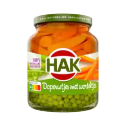Hak Doperwtjes met worteltjes