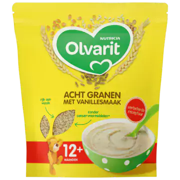 Olvarit Eight Cereals with Vanilla flavor 12+ Months