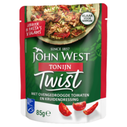 John West Tuna Twist with Oven Dried Tomatoes and Herb Dressing MSC 85g John West Tuna Twist with Oven Dried Tomatoes and Herb Dressing MSC