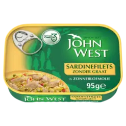 John West sardinefilets zonder graat in zonnebloemolie 95 gram