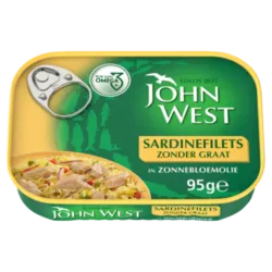 John West sardinefilets zonder graat in zonnebloemolie 95 gram