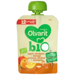 Olvarit Bio apple, apricot + mango 12+ Months