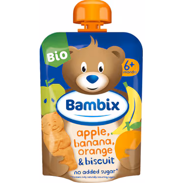 Bambix Squeeze Bag Apple, Banana, Orange & Cookies Bio 6M+