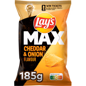 Lay's Max Ribbed Chips, Cheddar Cheese and Onion